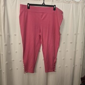 Terra & Sky Vibrant Pink Capri Ladder Legging Nwt Size 3x